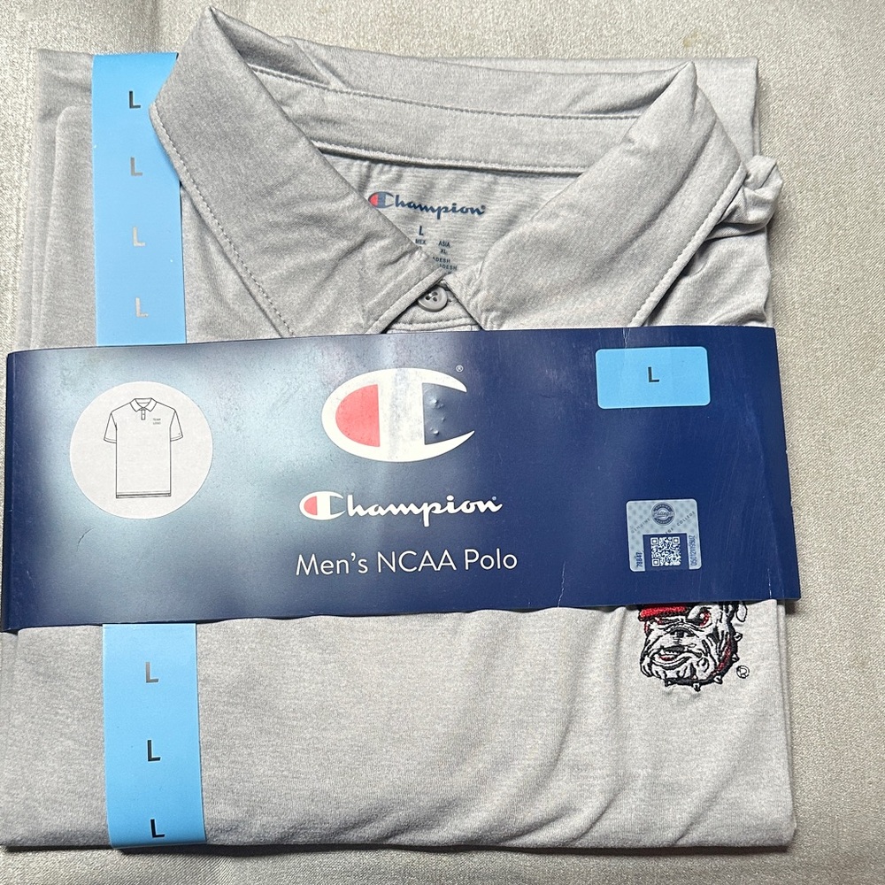 Champion Light Gray Men's Polo Shirt -Georgia Bulldogs